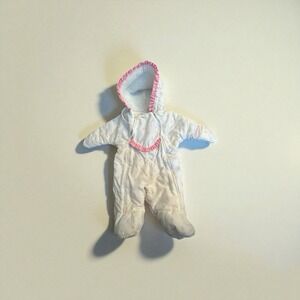Vintage Fisher Price Baby Snowsuit 3-6M‎ Pink Hearts Hooded Bunting USA